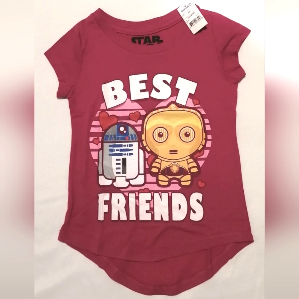 🔥SALE🔥 Star Wars BEST FRIENDS Girl's High-Low Tee NWT Sz 5, 6X, S & L